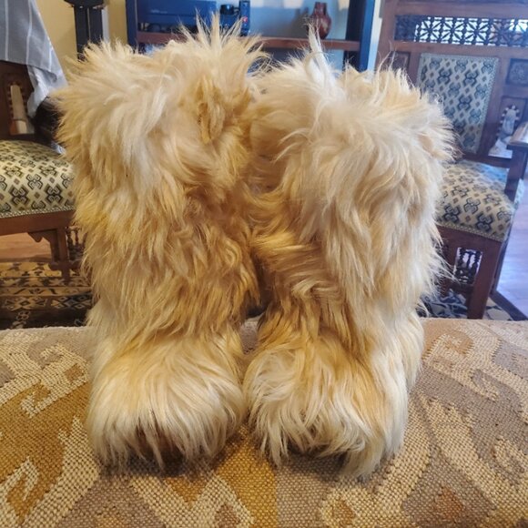 Vintage, goat hair/sheepskin shaggy boots - Picture 2 of 7